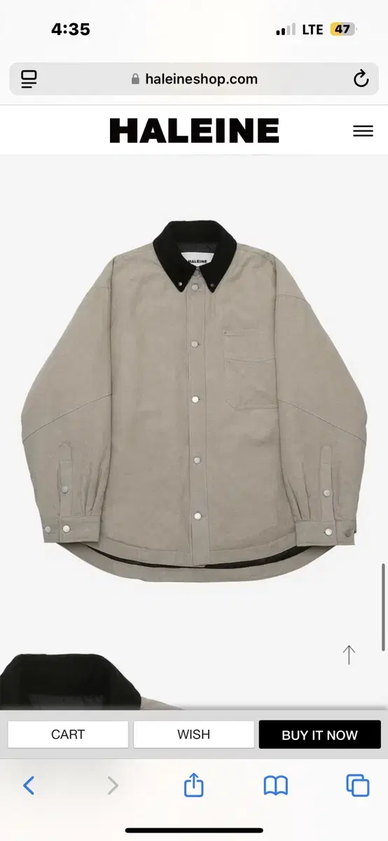 알렌느 Padded work shirts jacket 베이지 워크자켓